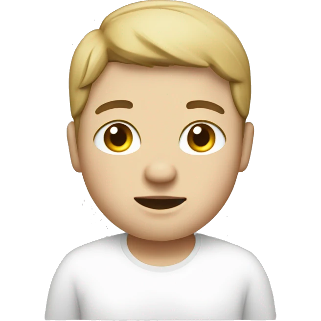 person with white complexion, chubby cheeks and jol emoji