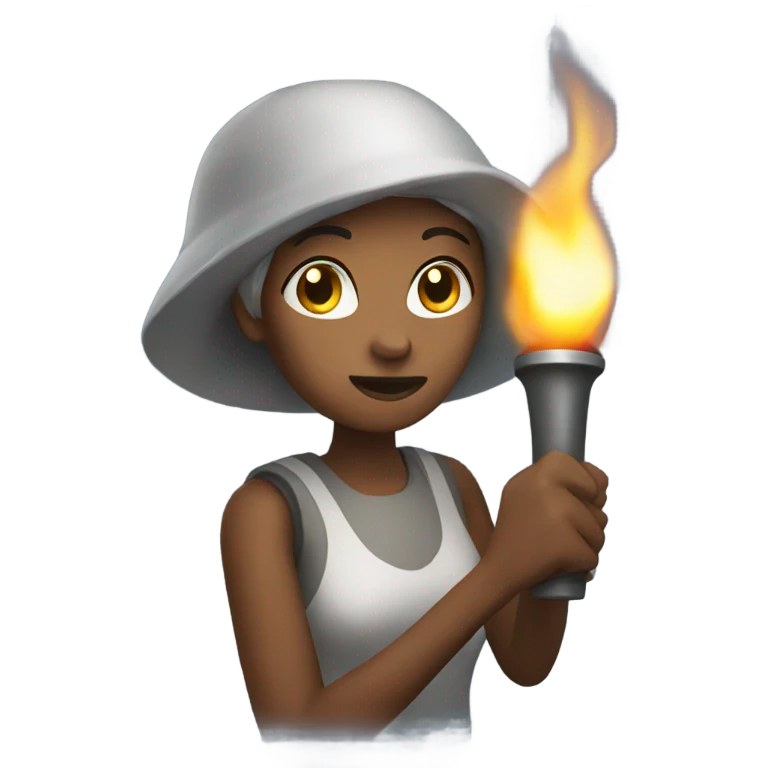 Woman holding a torch  emoji