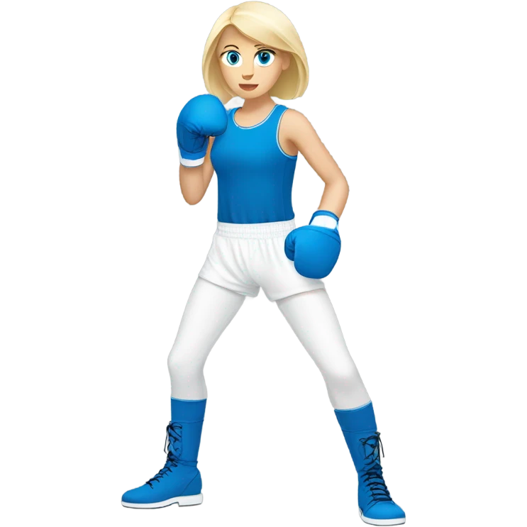 Boxing blonde girl blue eyes with white gloves emoji