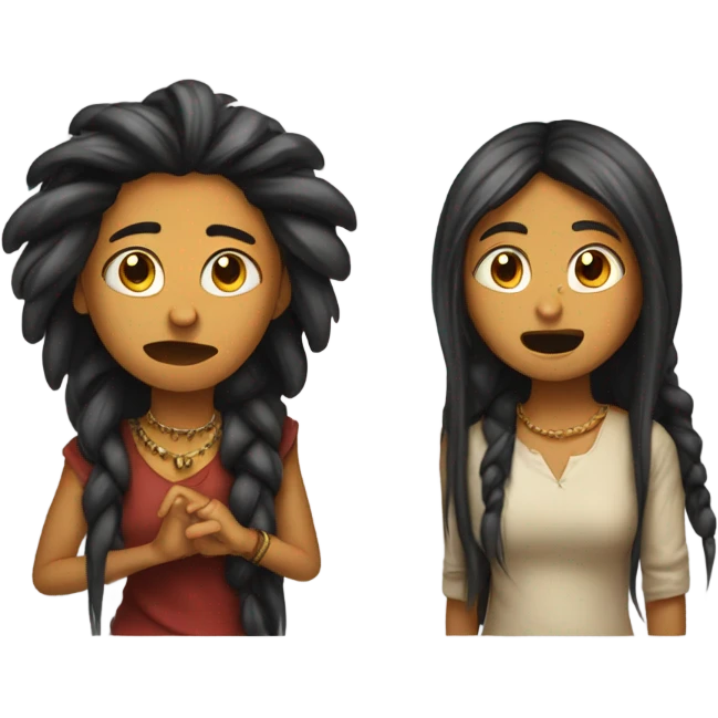Indian girl and dread head arguing  emoji