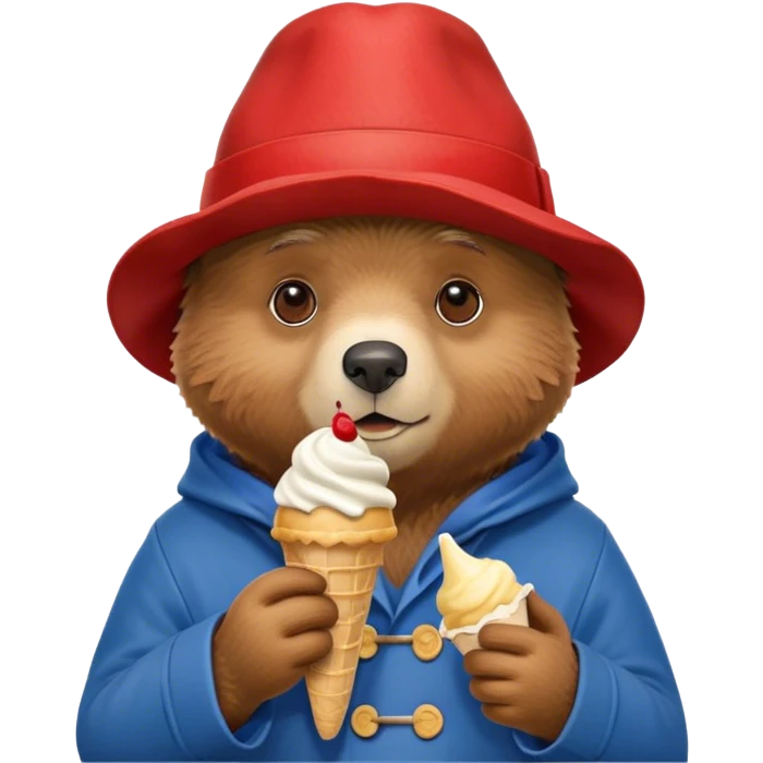 Paddington bear eating ice cream emoji