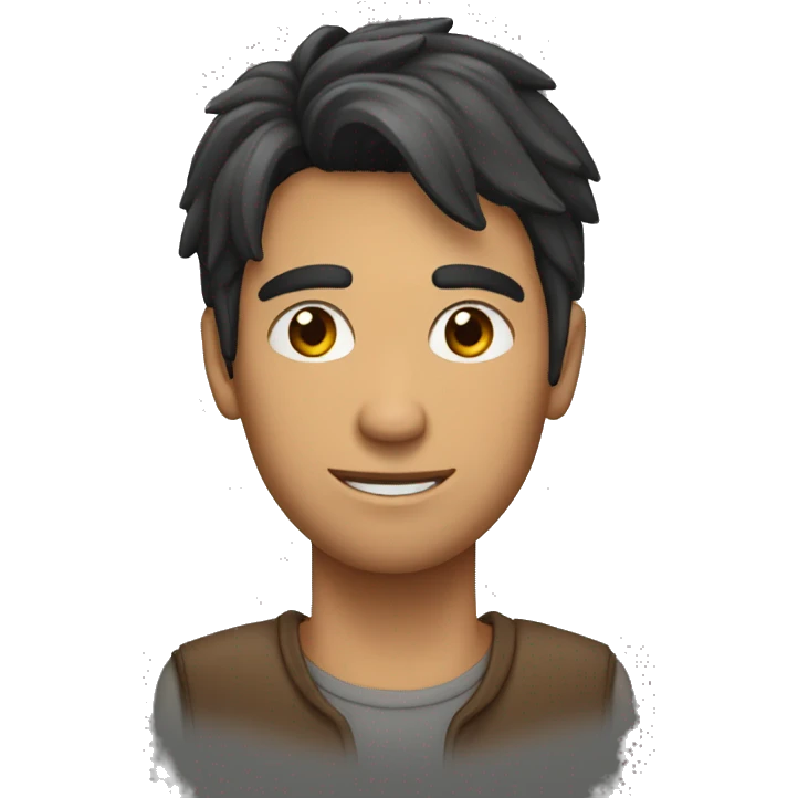 Hombre de 15 años piel morena y pelo rizo emoji