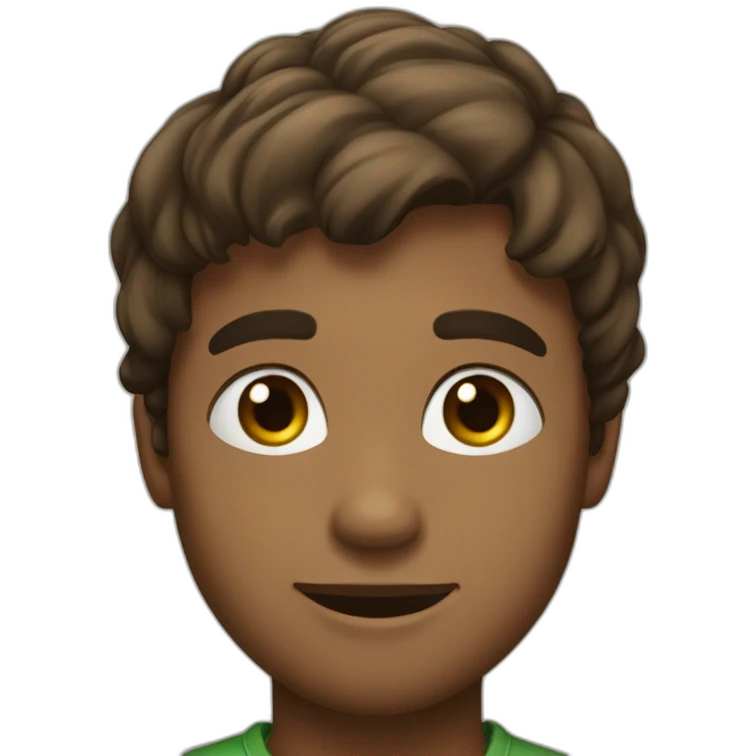 Garçon brun yeux verts emoji