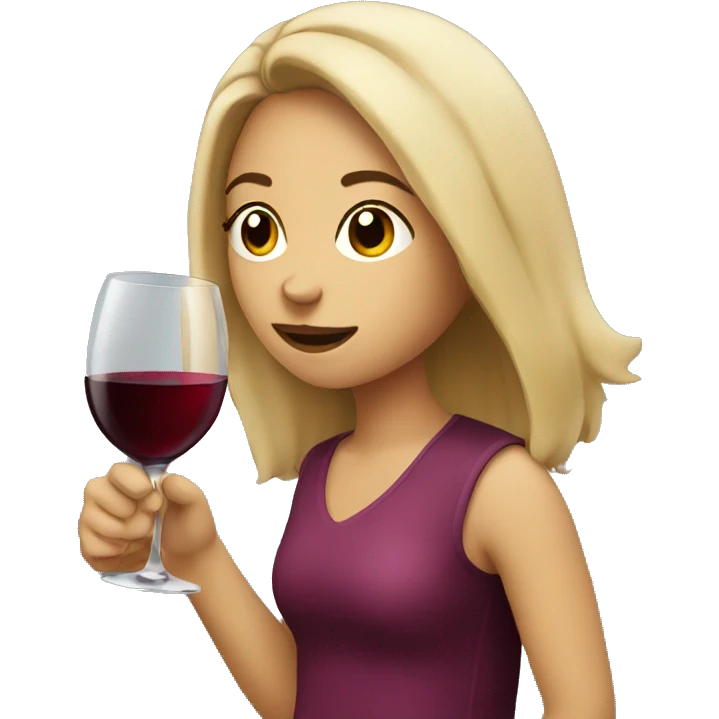girl drinking wine emoji