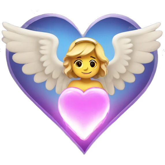 heart with angel wings and a halo emoji