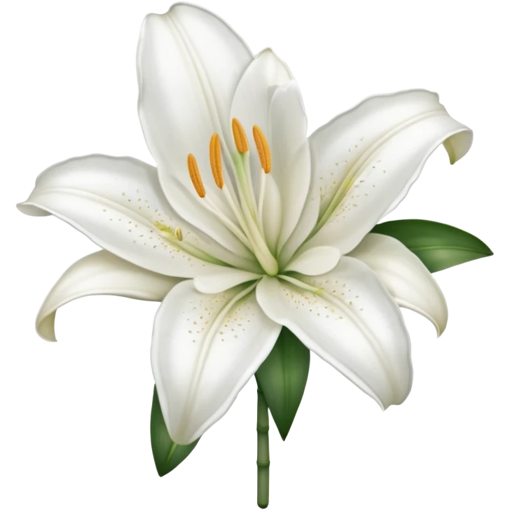 A cute gorgeous beautiful shiny glittery shimmering soft smooth hyperrealistic white Lily flower Corolla blossom bloom (without the stem) emoji
