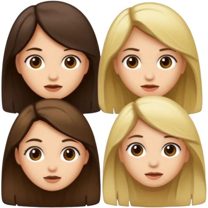 bestiess one with dark brown hair and one with dirty blonde hair emoji