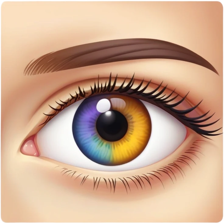 expressive human eyes with colorful iris emoji