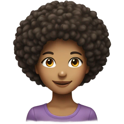 smiling young kid girl with afro hairstyle emoji