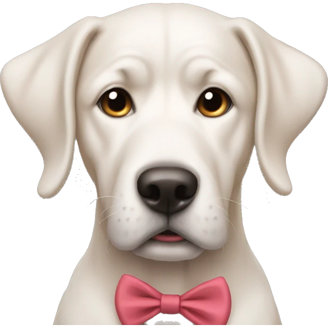 a mutt with a bow on his ear emoji