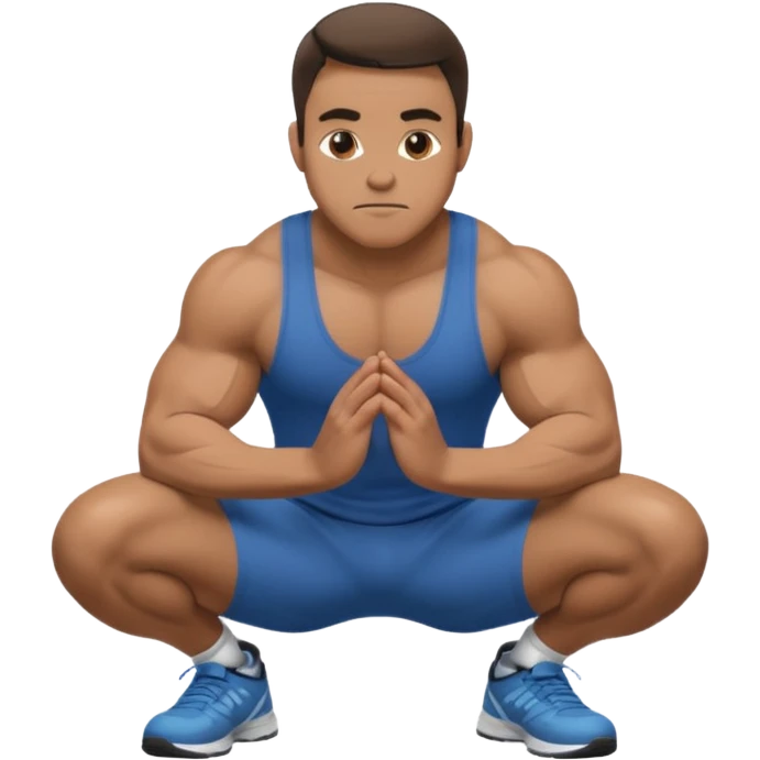 A man squatting with his hands on his knees emoji