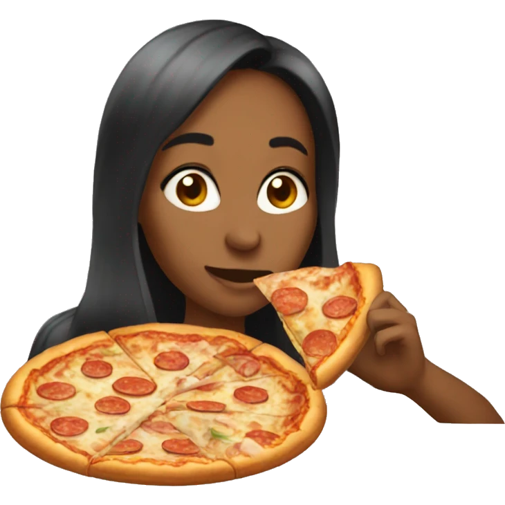 Amanda eating pizza emoji
