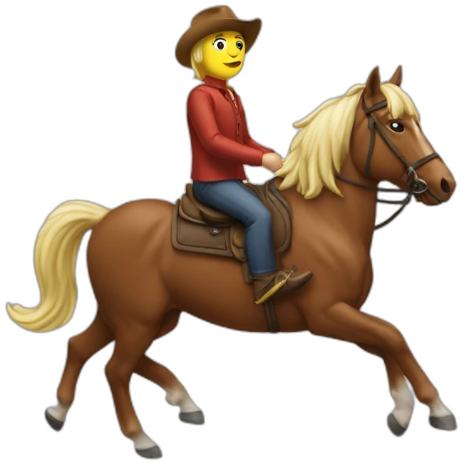 Jonny Halidays sur un cheval qui fume emoji
