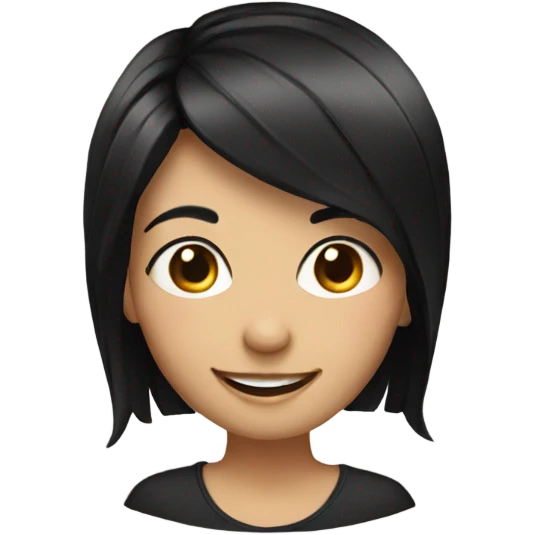 smiling girl with black hair emoji