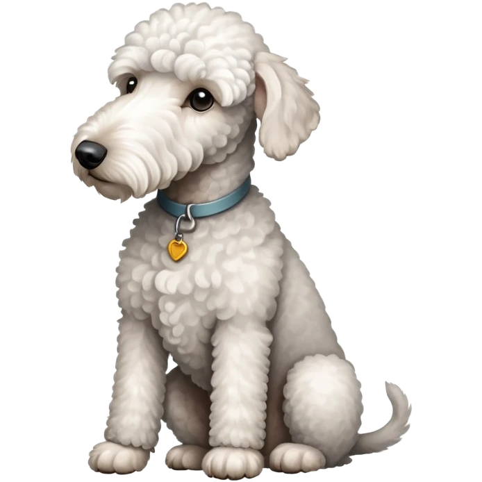 White Bedlington Terrier Sitting emoji