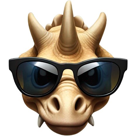 Triceratops wearing shades emoji