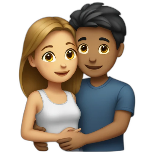 Girl-hugging-boy emoji