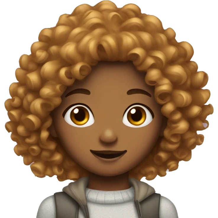 A curly haired girl with freckles  emoji