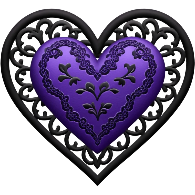 black and purple lace heart emoji