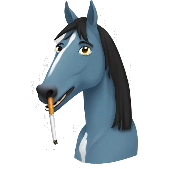 bojack horseman with a cigarette in his mouth emoji