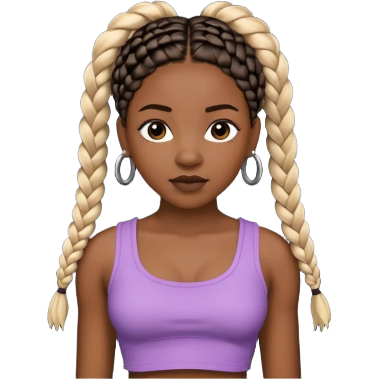 a black woman with braids with a crop top emoji