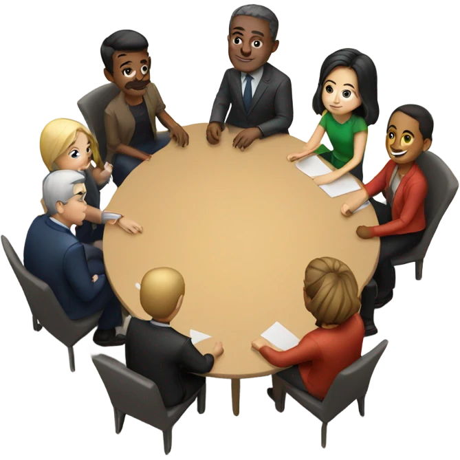 6 people sitting at a round table emoji