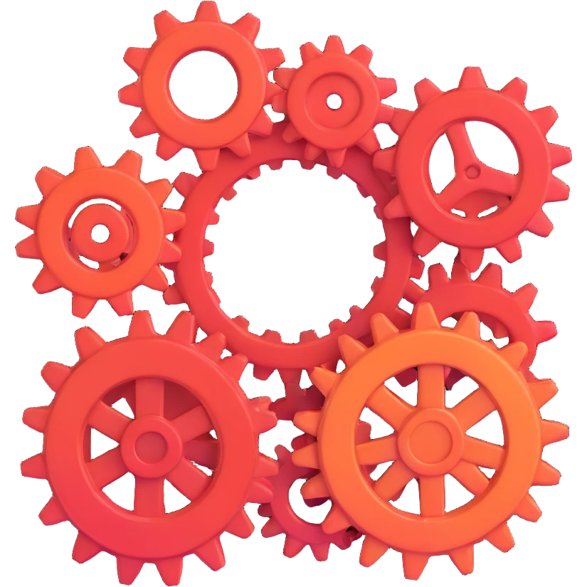 gear settings icon, 3D style, realistic and shiny emoji