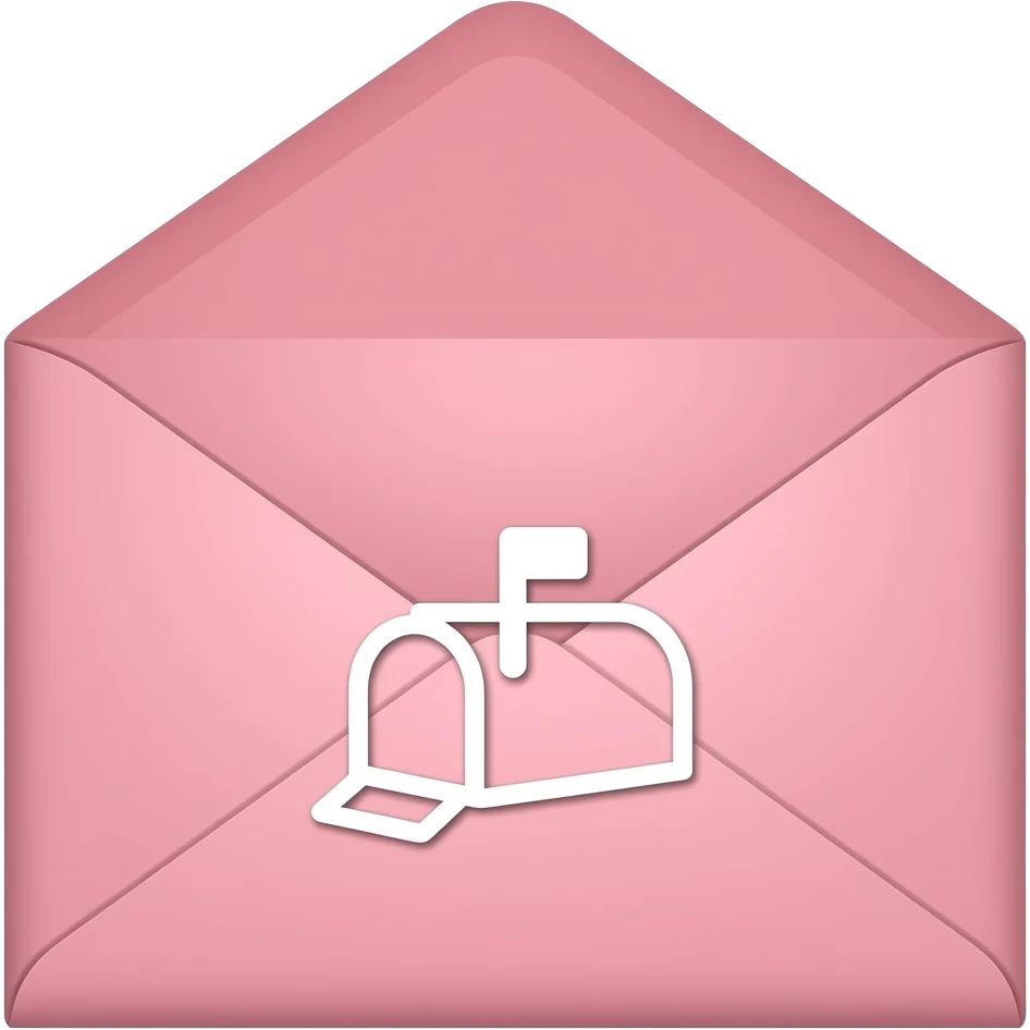 light pale pink mailbox envelopes emoji