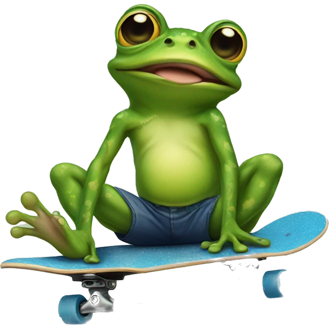 Frog on skateboard with tattoos  emoji