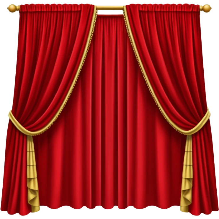 Simple, opened red curtains black background  emoji
