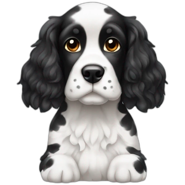 Black and white spotted cocker spanniel emoji