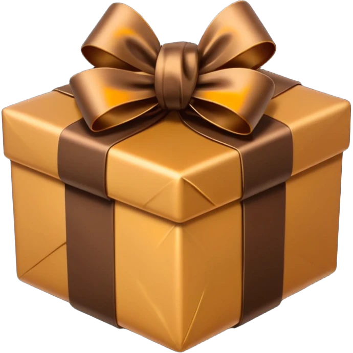 dark brown present with brown bow emoji