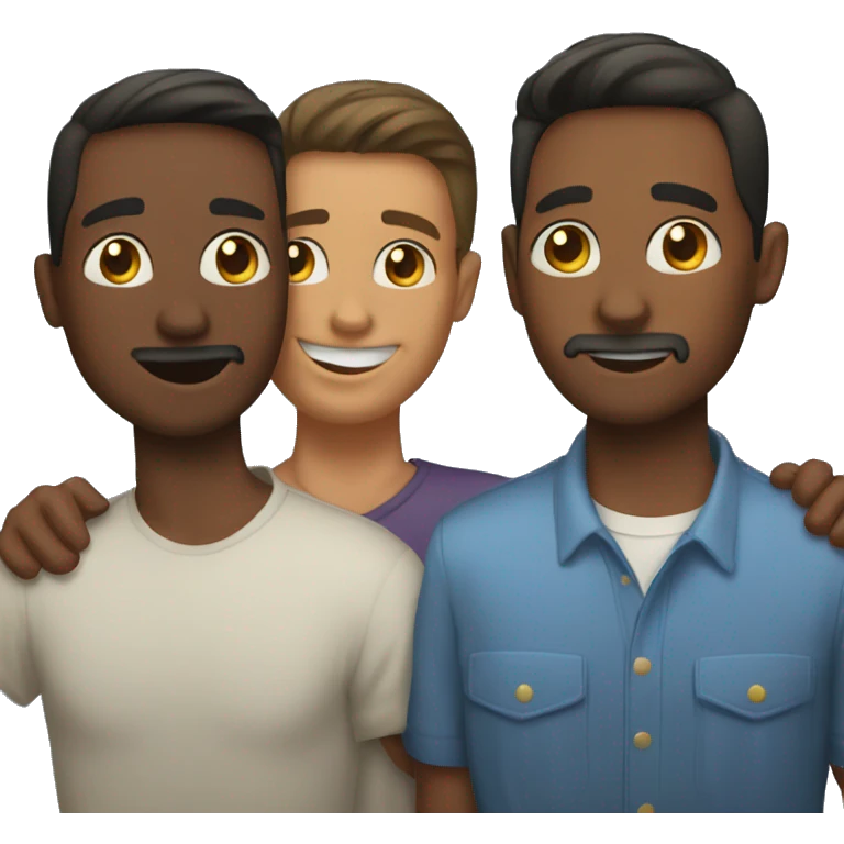 Gay male throuple emoji