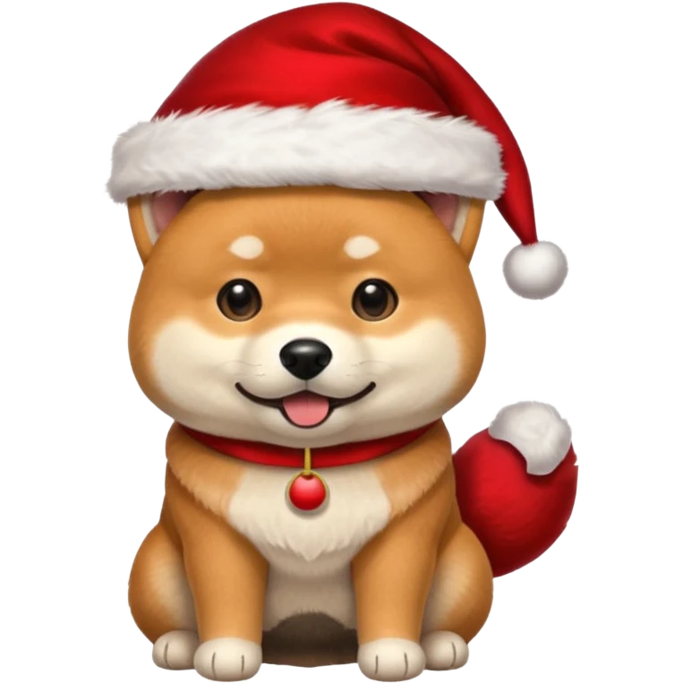 shiba inu wearing santa hat emoji