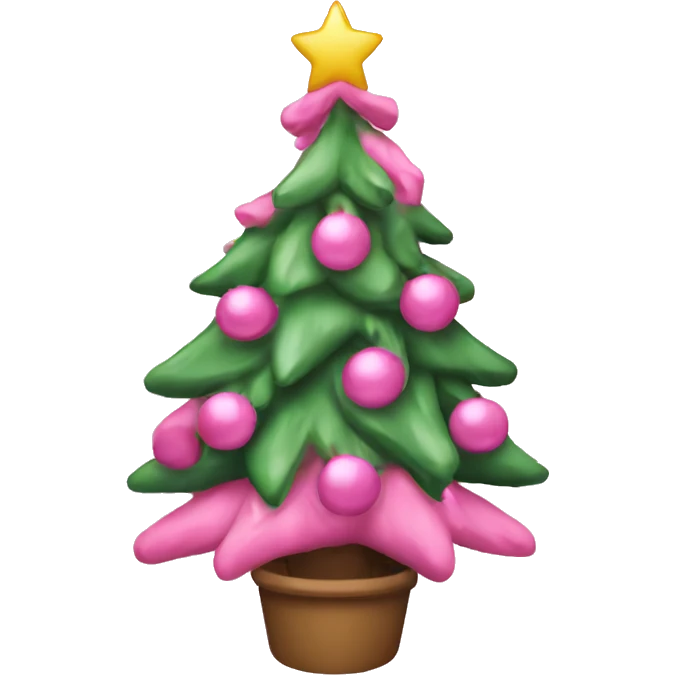 Pink Christmas tree emoji