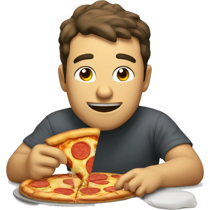 gordo comiendo pizza emoji