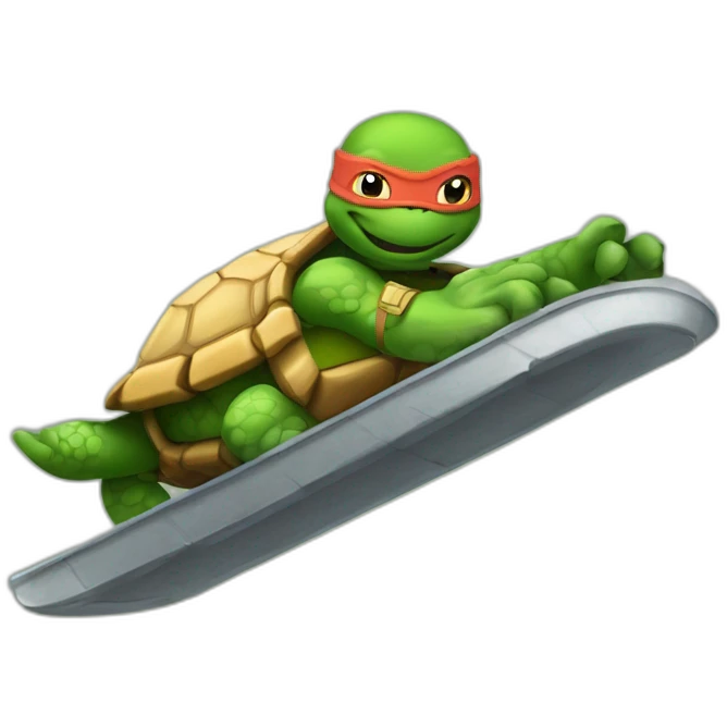 Tortues ninja qui fait de la luge emoji