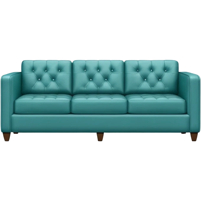 Square smooth teal three-seater sofa  emoji