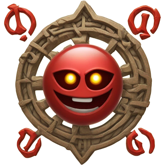 spell book that's red with eye in the middle with runes emoji