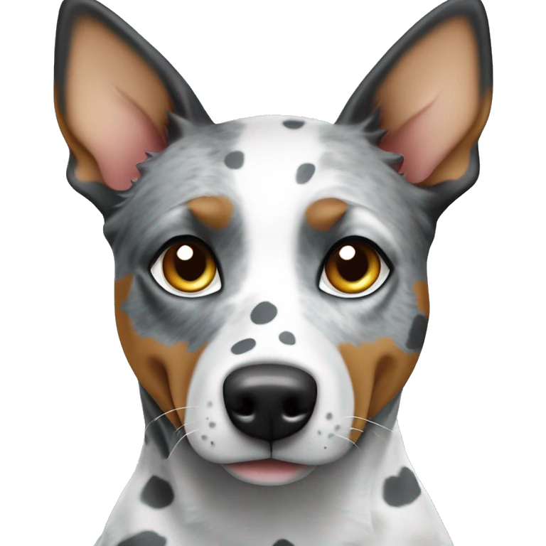 Blue eyed Australian cattle dog grey and white spotted no brown emoji