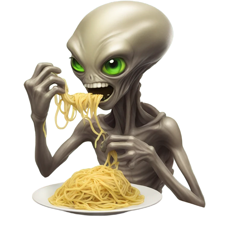 Alien eating spaghetti  emoji