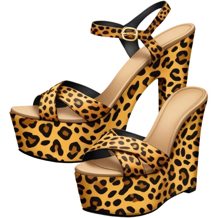 Leopard print platform shoes emoji