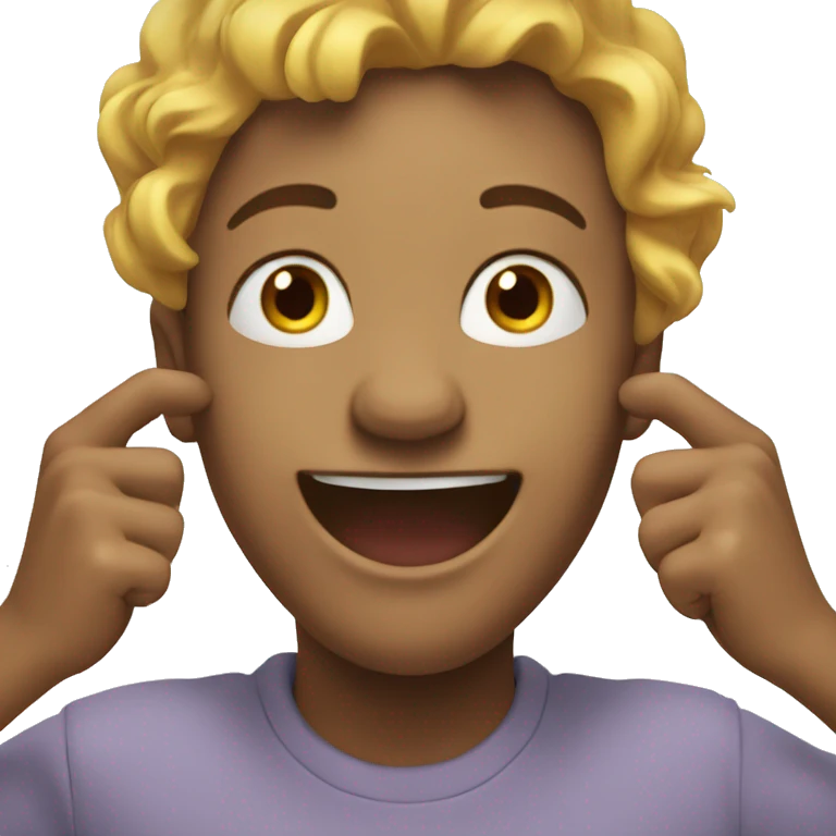 joyful with hands on face and feet out emoji