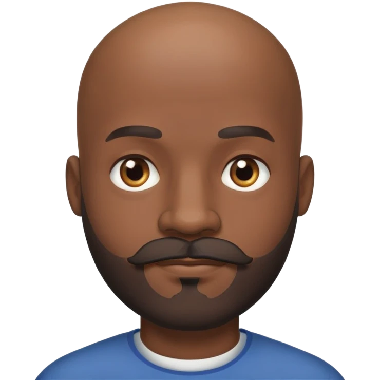 black man with bald head, mustash and beard emoji