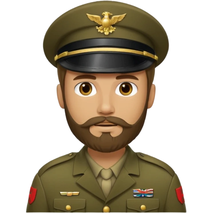 male soldiers with beard with out cap long hair emoji