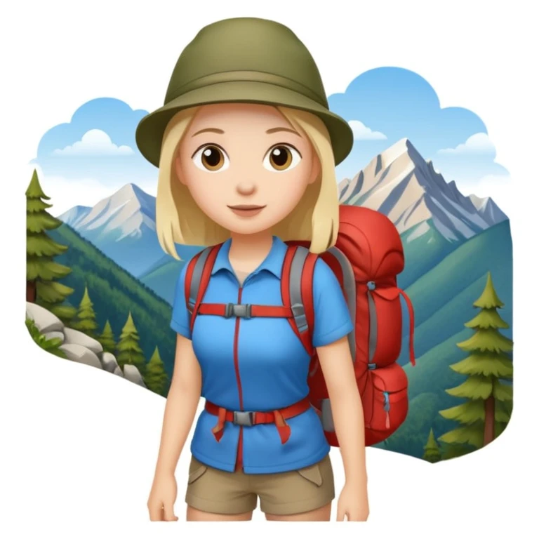 girl back packing mountains background  emoji