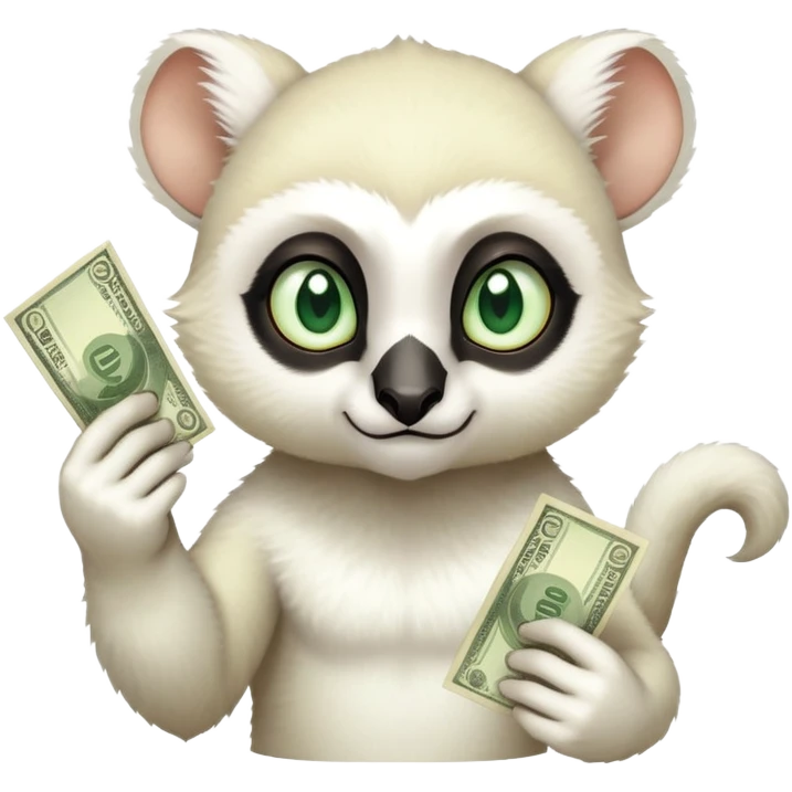 momo White lemur with long pointy ears and big green eyes from avatar the last airbender with money  emoji