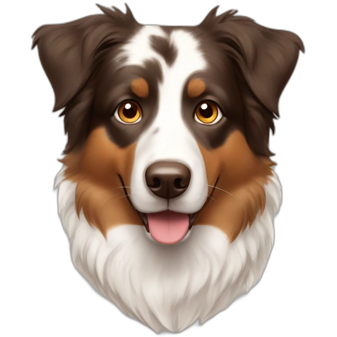 australian shepherd with solid only brown and white fur emoji