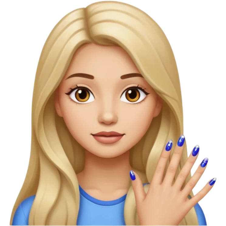 long haired woman nail art emoji