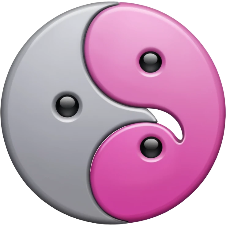 Yin Yang grey and light magenta  emoji